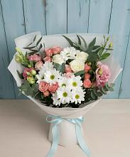 Букет цветов из:  Розы, Лизиантусы и Хризантемы #REPLACE_PRED# Явасе