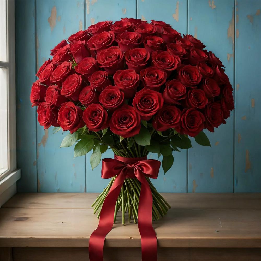 Букет Красные розы Блэк Меджик в Явасе