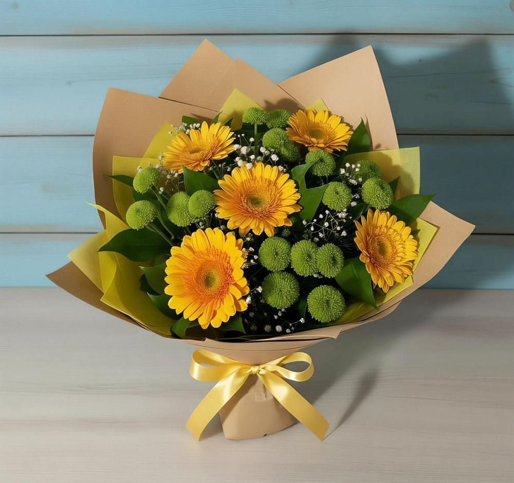 Букет цветов из: Герберы и Хризантемы в Явасе