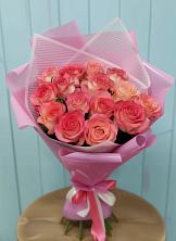Букет 15 Розовых роз Равель в Явасе